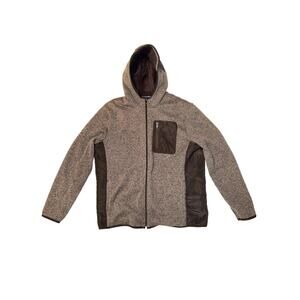 NWT Apt 9 Black And Gray Fleece 3 Pocket Full Zip Hooded Jacket Men's XL